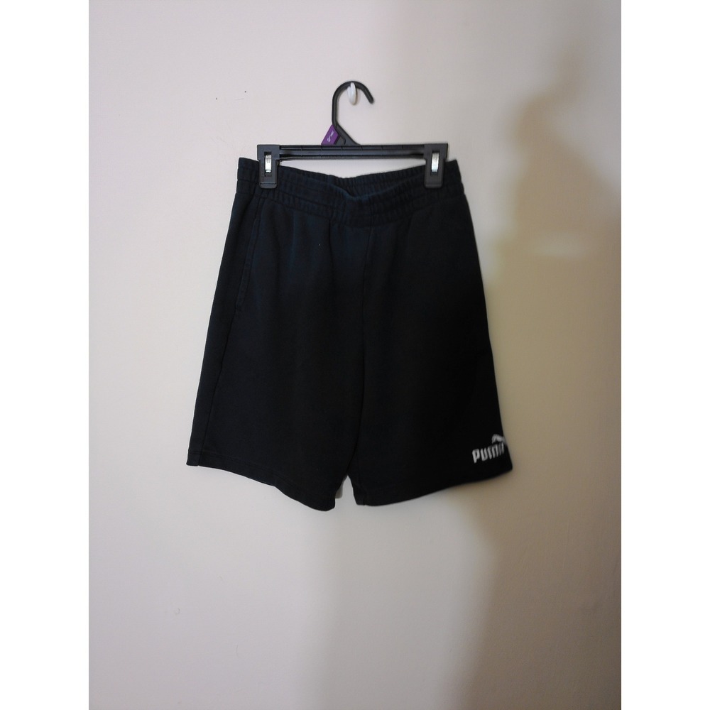 Puma Sweat Shorts Youth M 10/12 Black Athletic Fleece Loungewear Gym Sporty